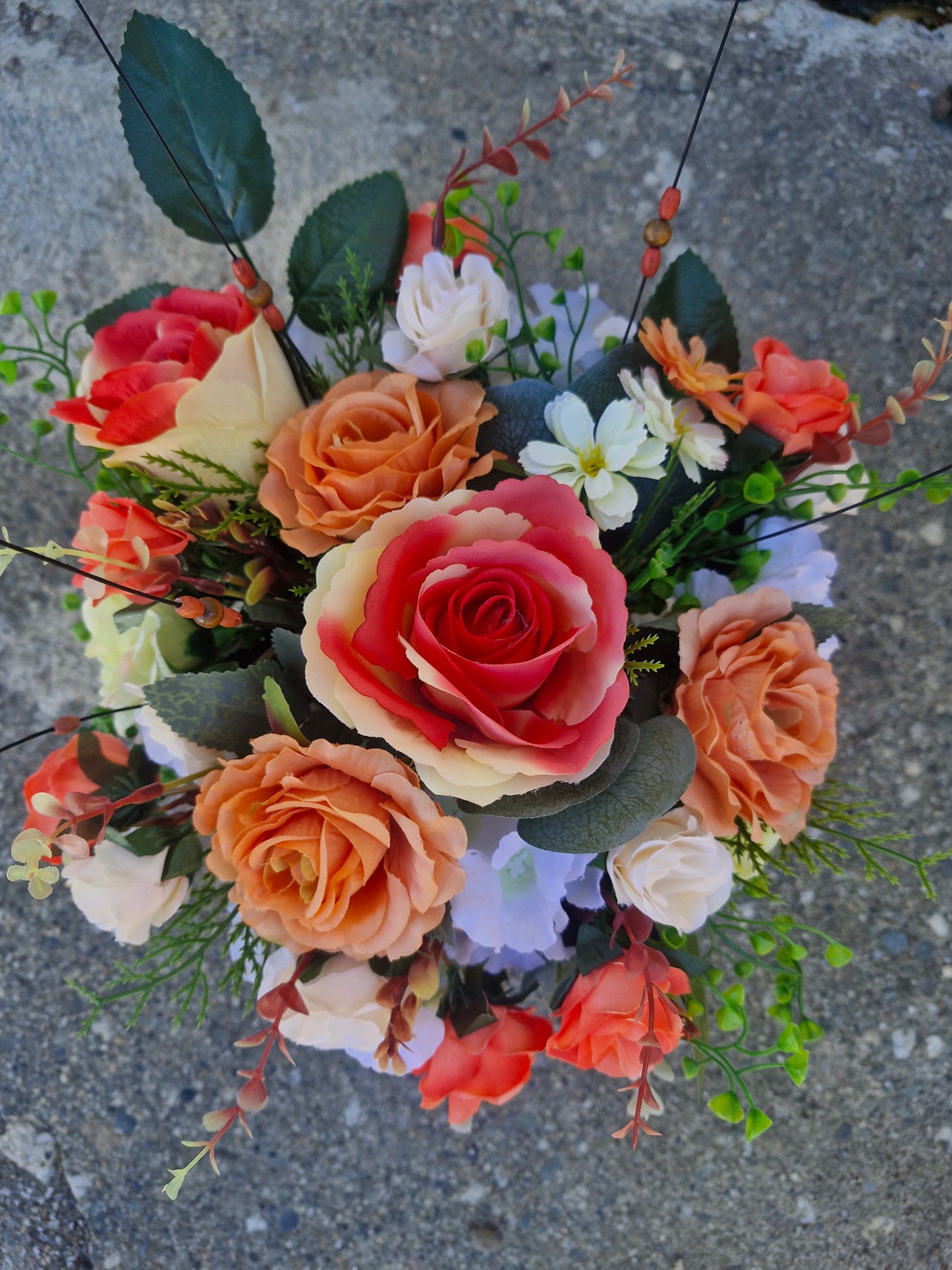 White Embossed Graveside Pot