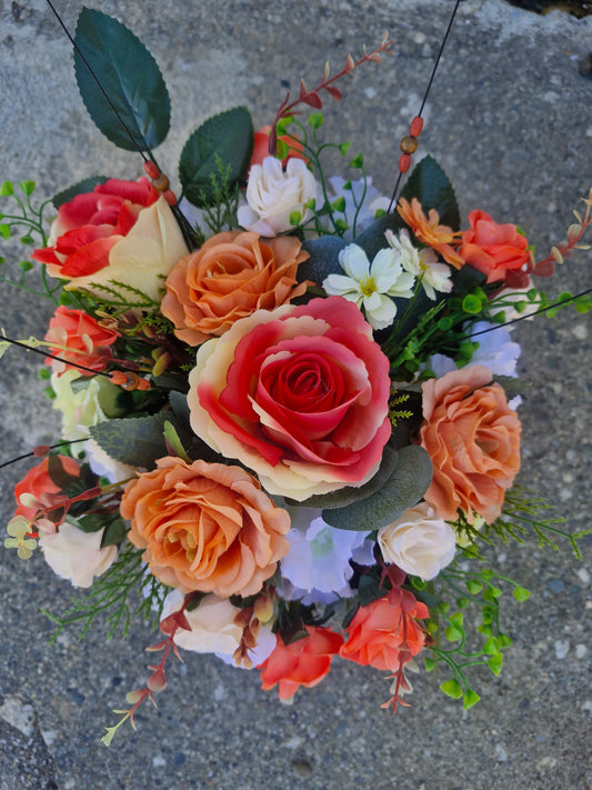 White Embossed Graveside Pot